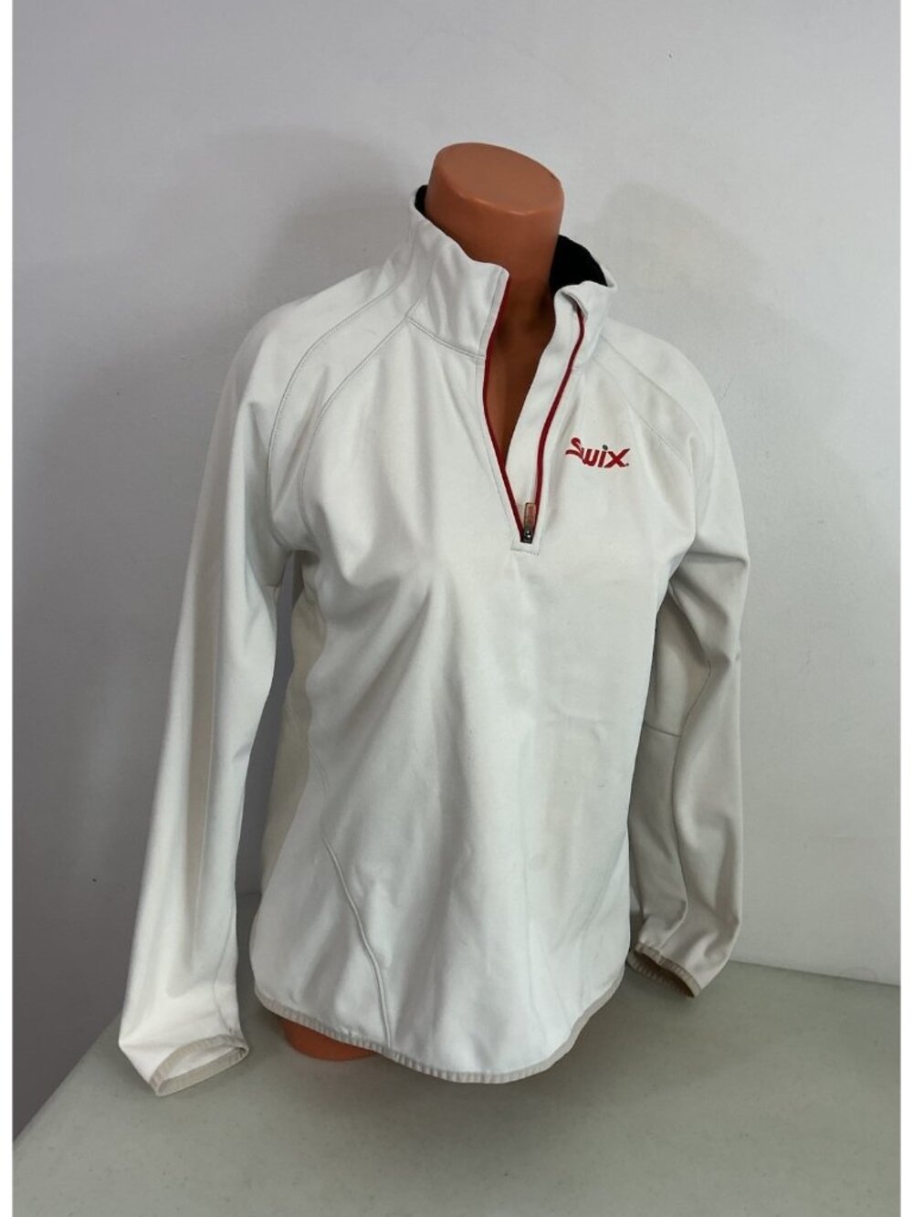 Swix Pullover White Top Technical Wear Half Zip Outdoor Athletic Womens Medium